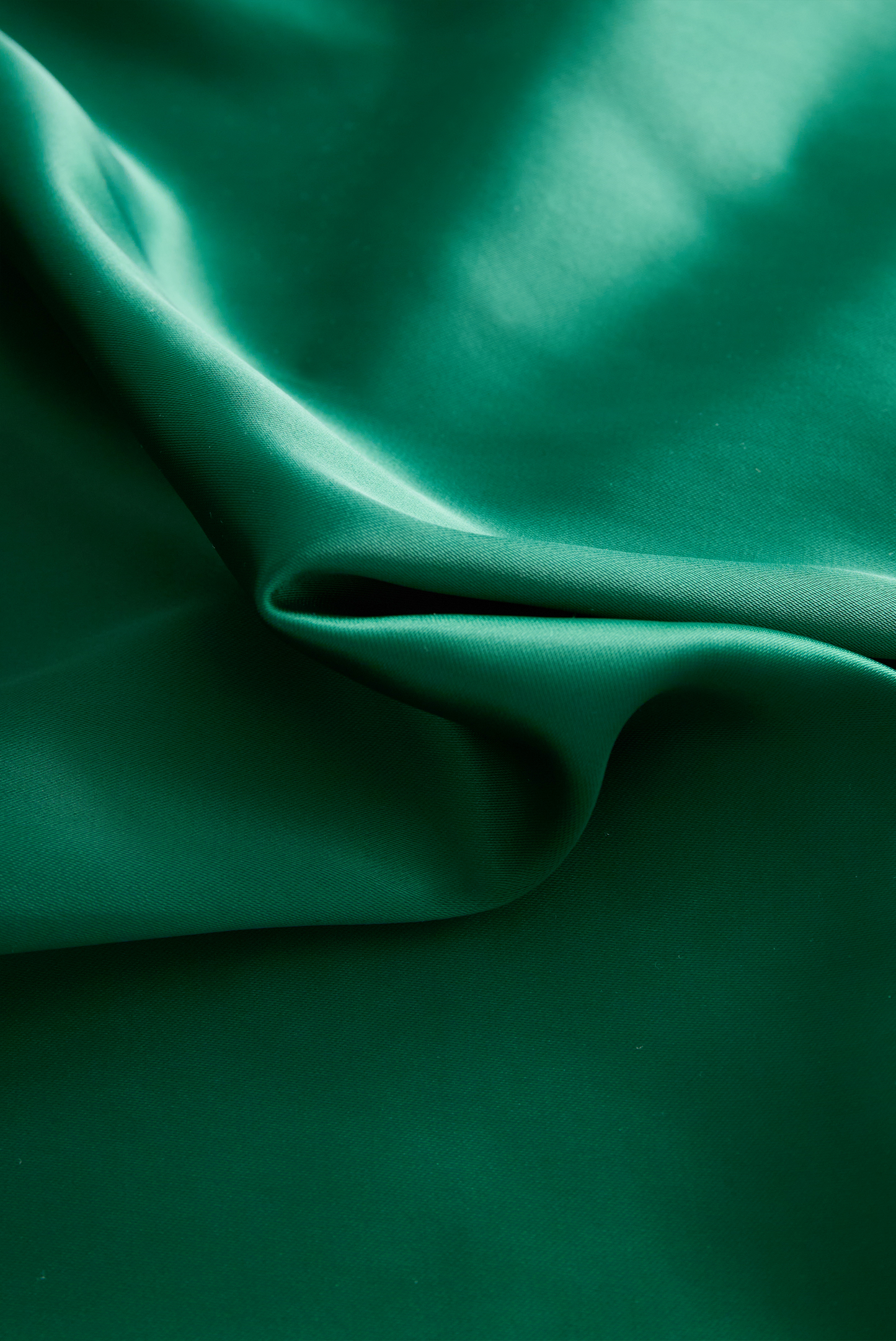 Deep V-Neck Satin Blouse with Lace Details - Emerald Allure