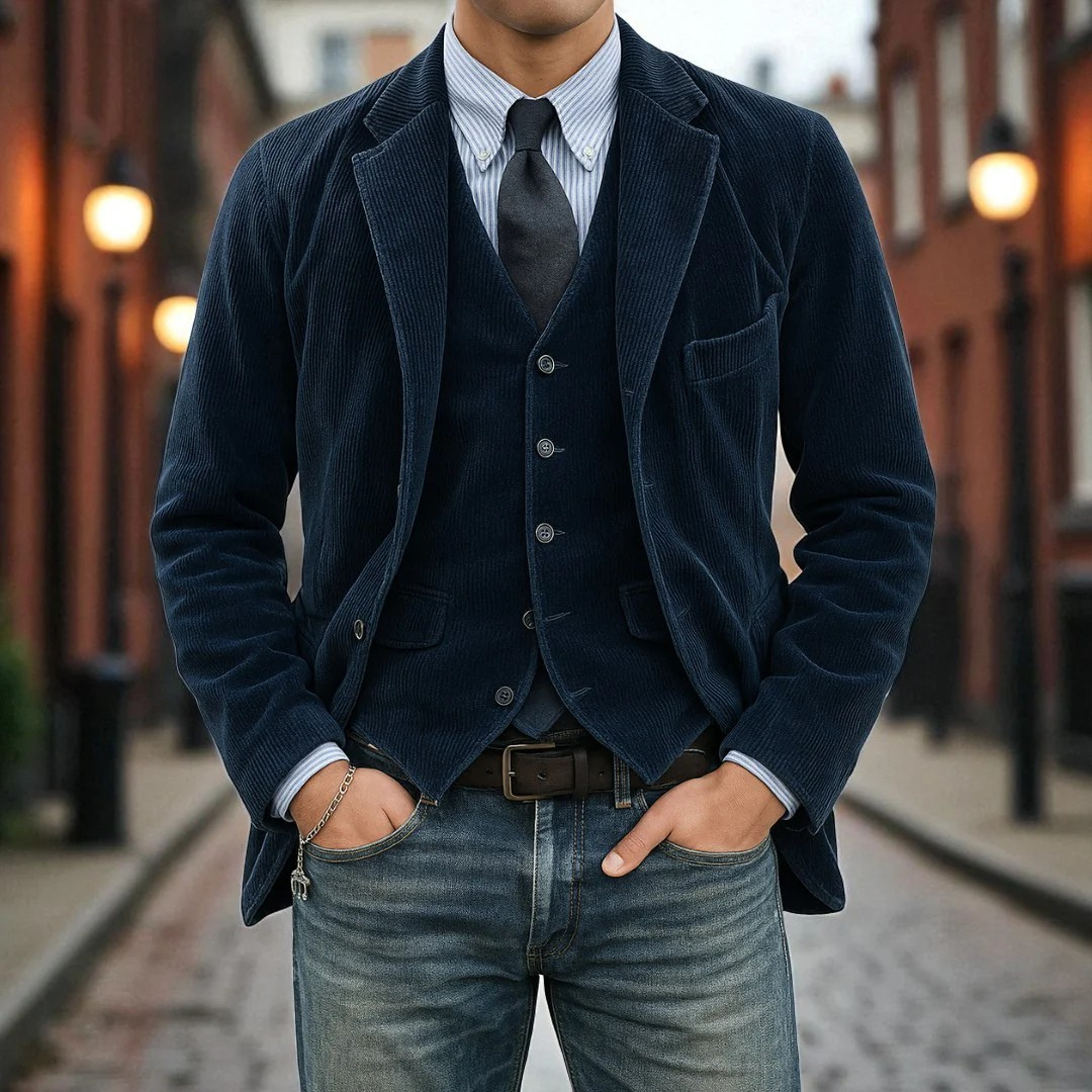 James 2-Piece Corduroy Blazer & Vest