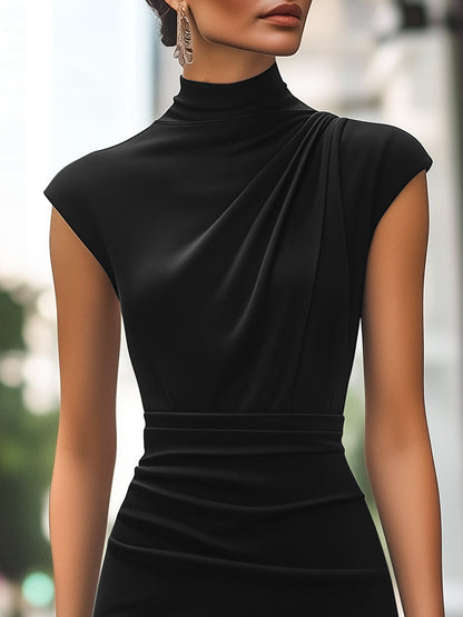 Timeless Cap Sleeve Satin Evening Dress