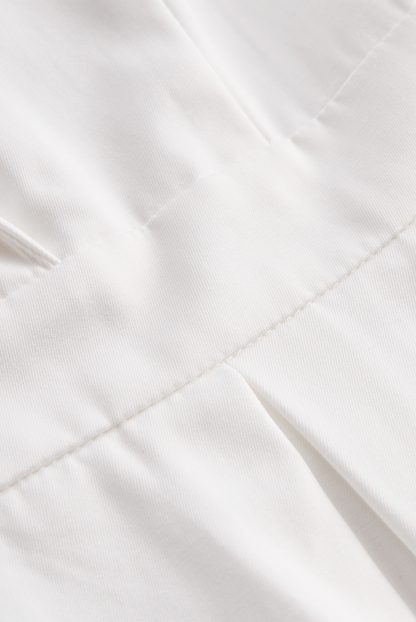 White Pleated Mini Shirt Dress