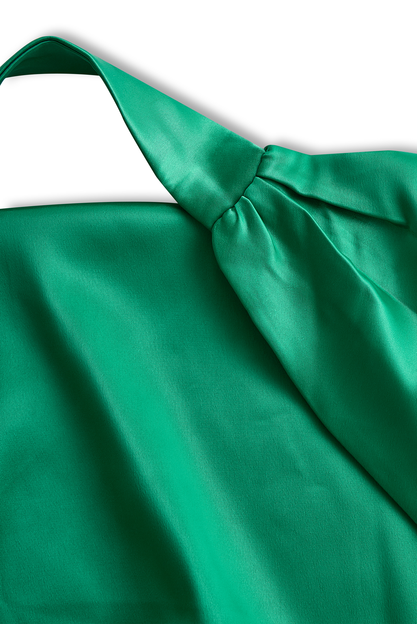 Fashionable and Draped Halterneck Satin Mini Dress