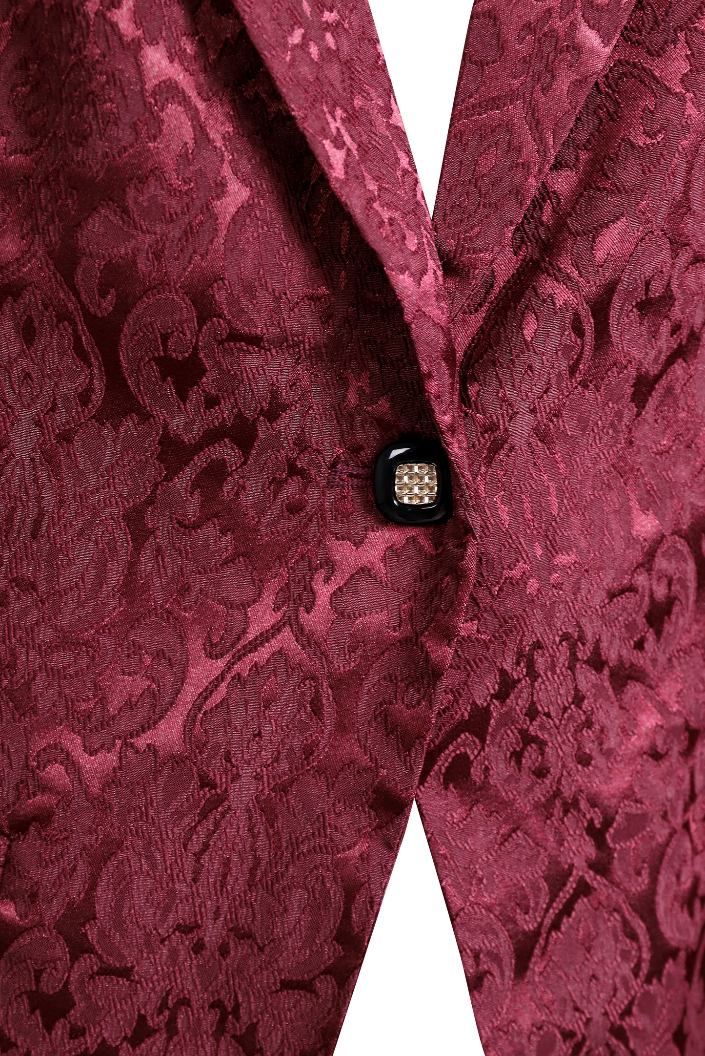Noble Burgundy Jacquard Satin Blazer