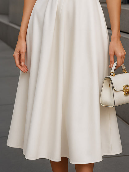 Elegant Sleeveless A-Line Midi Dress