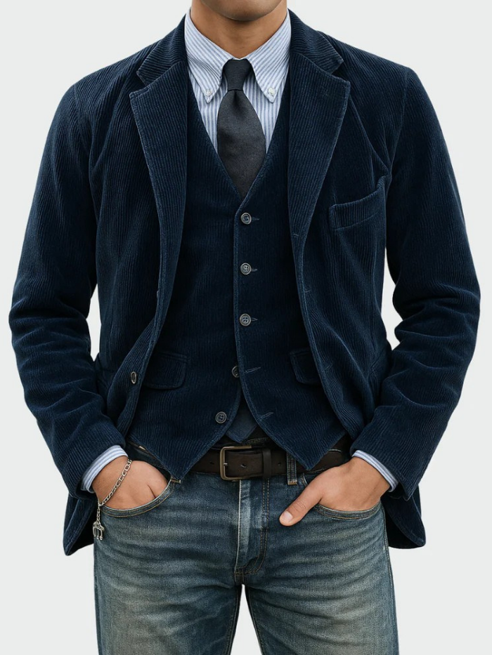 James 2-Piece Corduroy Blazer & Vest