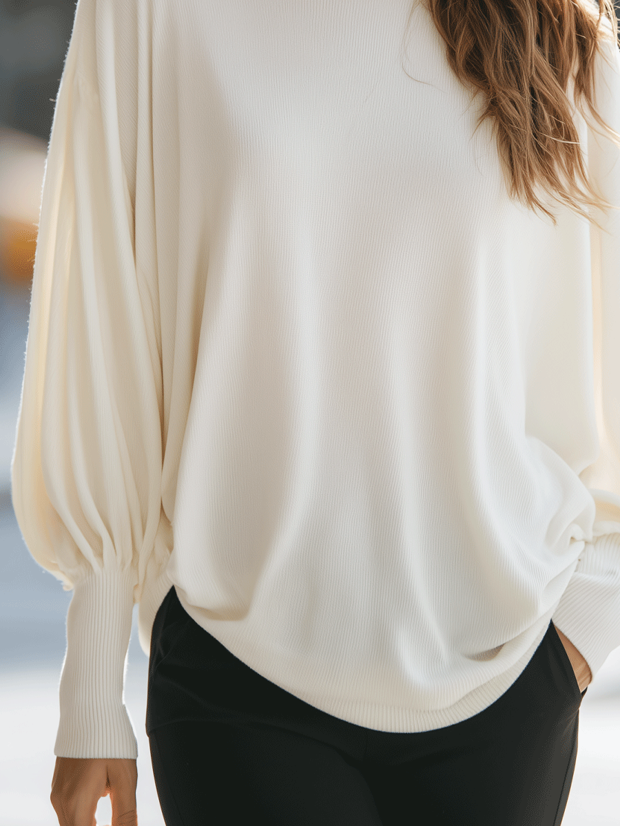 Ivory Batwing Knit Top