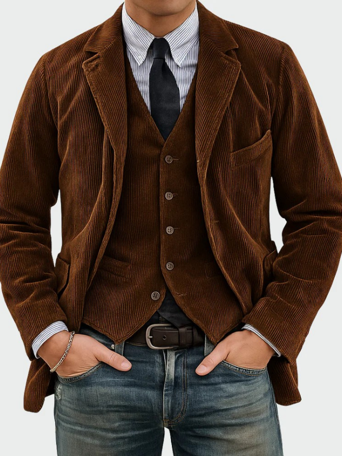 James 2-Piece Corduroy Blazer & Vest