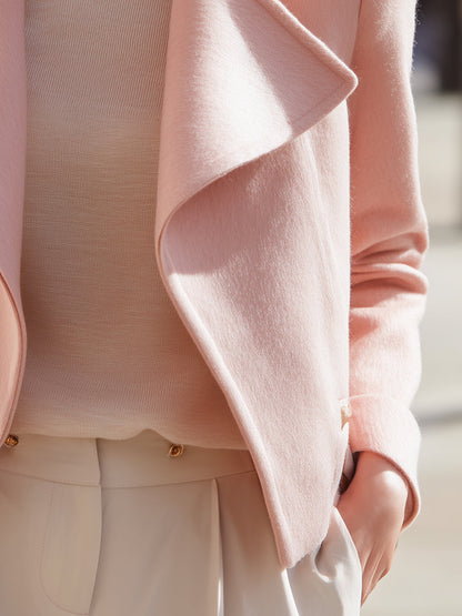 Blush Wool Blend Cropped Coat
