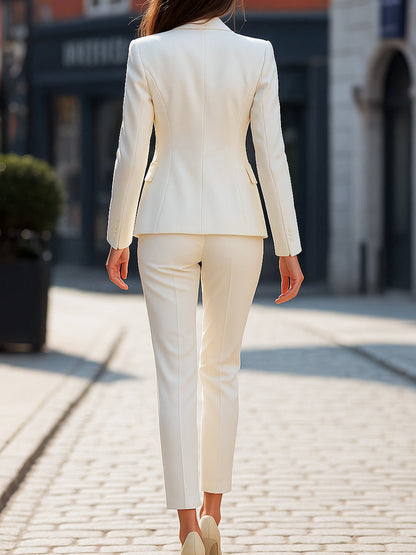 Ivory Three-Piece Tailored Suit