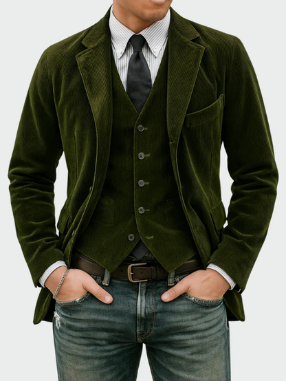James 2-Piece Corduroy Blazer & Vest