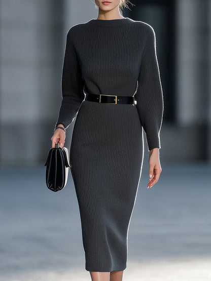 Beckwell Dark Gray Knit Dress: Effortlessly Chic For Every Occasion