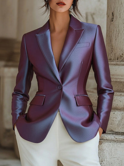 Iridescent Satin Tailored Blazer