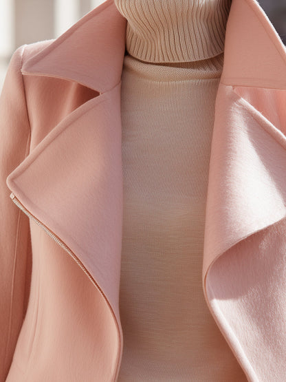 Blush Wool Blend Cropped Coat