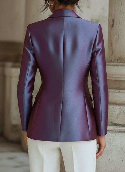 Iridescent Satin Tailored Blazer
