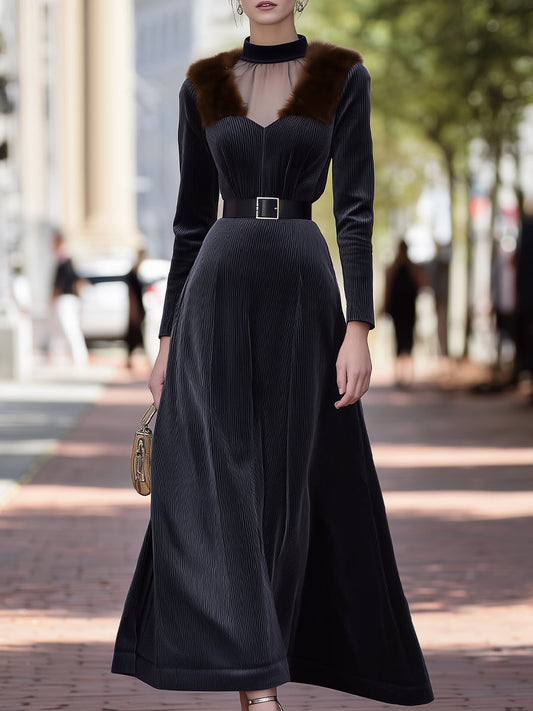 Sophisticated Dark Gray Maxi Dress