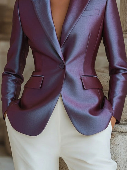 Iridescent Satin Tailored Blazer