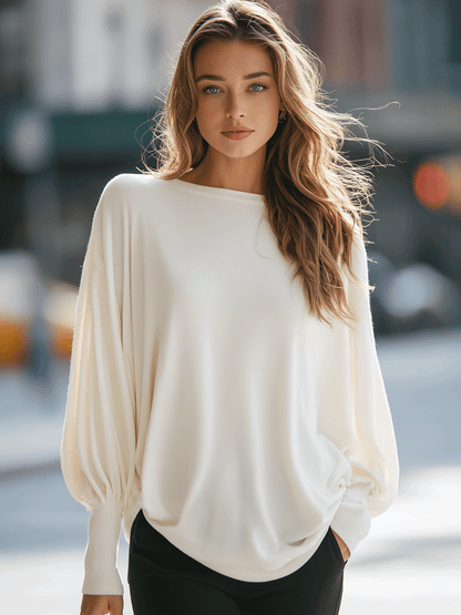 Ivory Batwing Knit Top