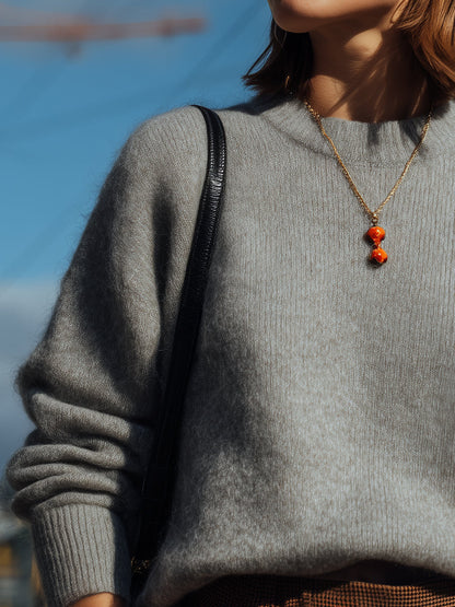 Soft Grey Crew Neck Sweater