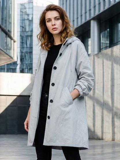 Water Resistant Oversized Hooded Windbreaker Rain Jacket