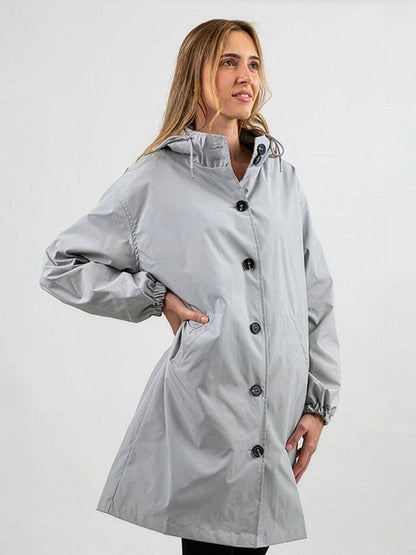 Water Resistant Oversized Hooded Windbreaker Rain Jacket
