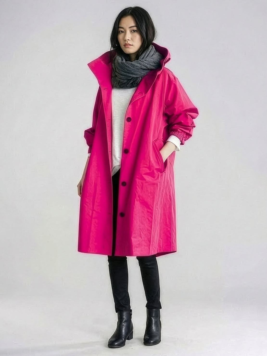 Water Resistant Oversized Hooded Windbreaker Rain Jacket