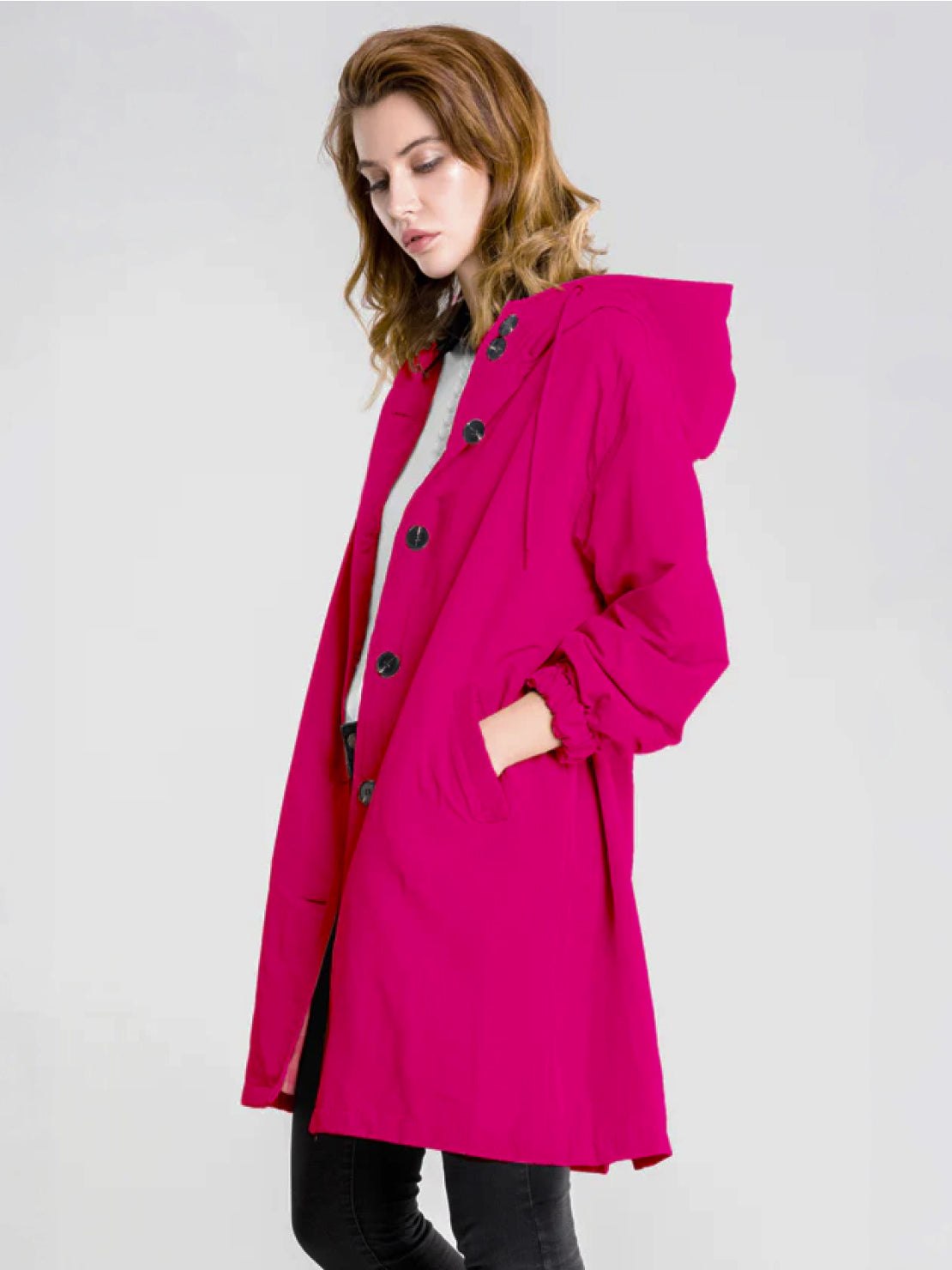 Water Resistant Oversized Hooded Windbreaker Rain Jacket