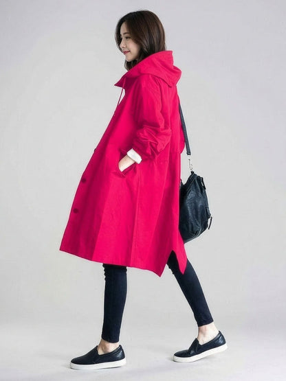 Water Resistant Oversized Hooded Windbreaker Rain Jacket