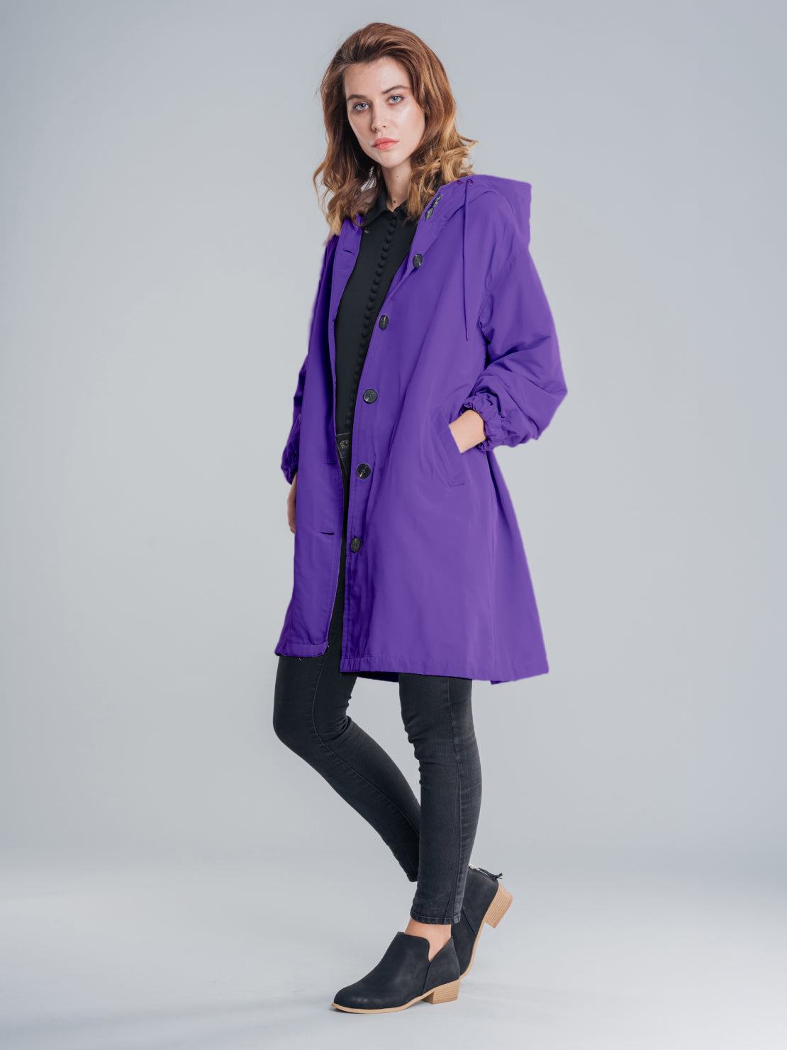 Water Resistant Oversized Hooded Windbreaker Rain Jacket