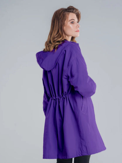 Water Resistant Oversized Hooded Windbreaker Rain Jacket