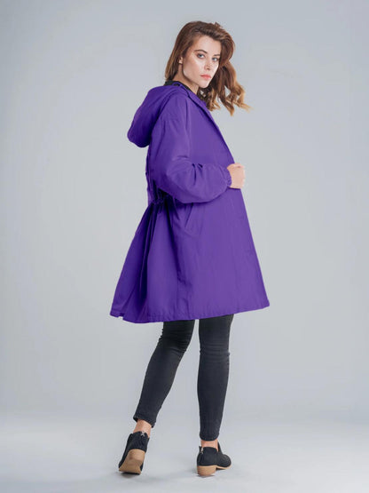 Water Resistant Oversized Hooded Windbreaker Rain Jacket