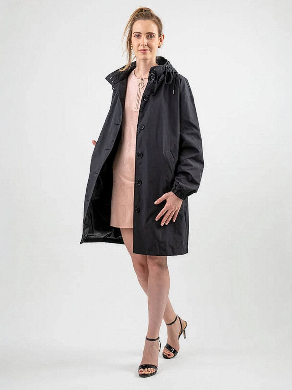 Water Resistant Oversized Hooded Windbreaker Rain Jacket