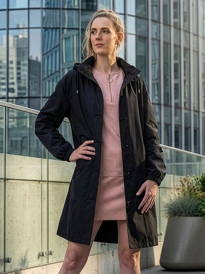 Water Resistant Oversized Hooded Windbreaker Rain Jacket