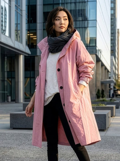 Water Resistant Oversized Hooded Windbreaker Rain Jacket