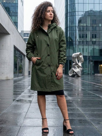 Water Resistant Oversized Hooded Windbreaker Rain Jacket