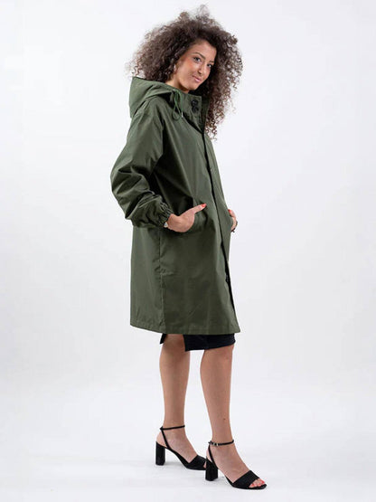 Water Resistant Oversized Hooded Windbreaker Rain Jacket