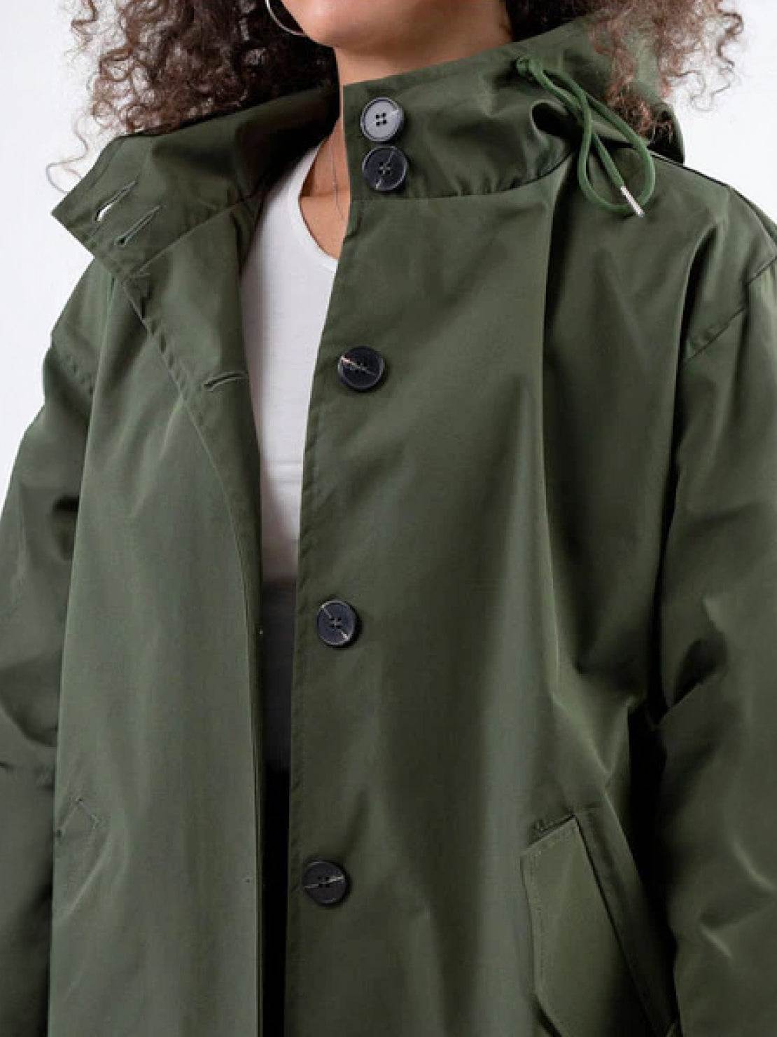 Water Resistant Oversized Hooded Windbreaker Rain Jacket
