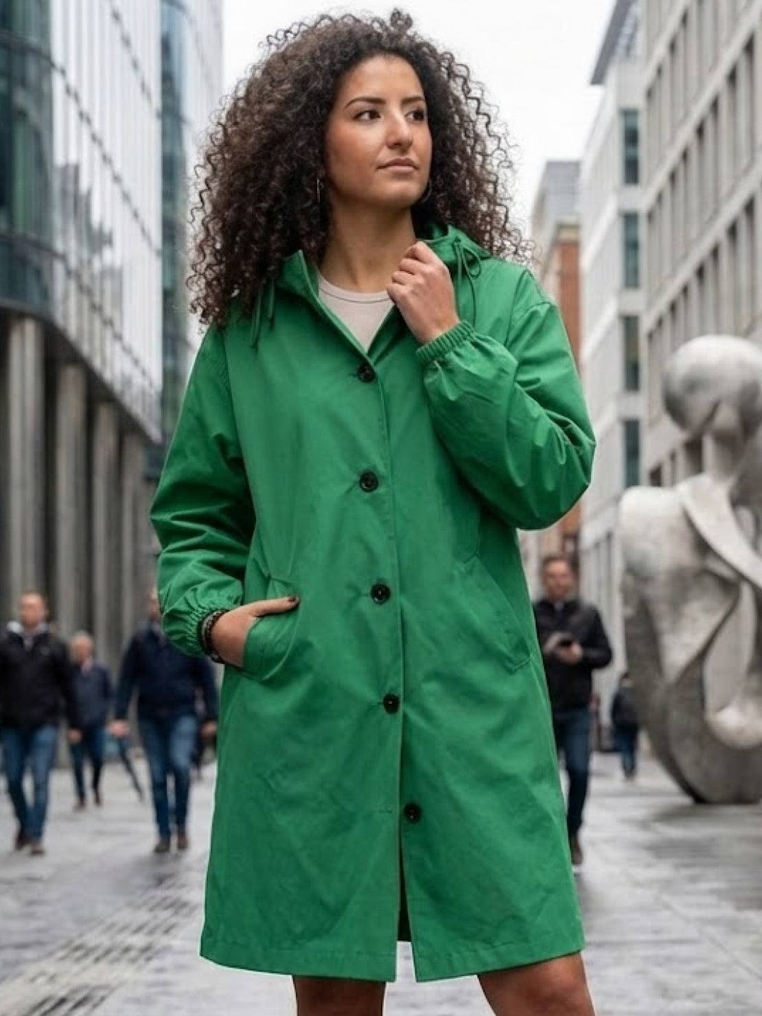 Water Resistant Oversized Hooded Windbreaker Rain Jacket