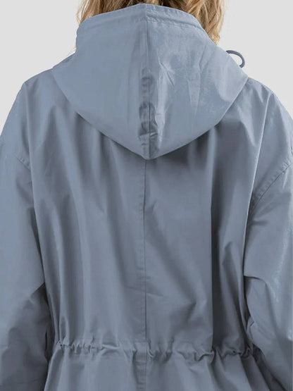 Water Resistant Oversized Hooded Windbreaker Rain Jacket