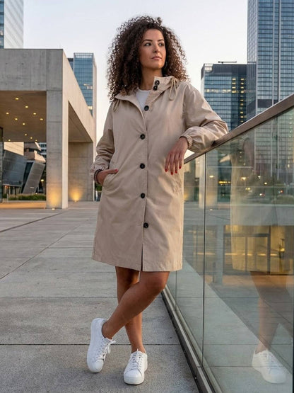 Water Resistant Oversized Hooded Windbreaker Rain Jacket